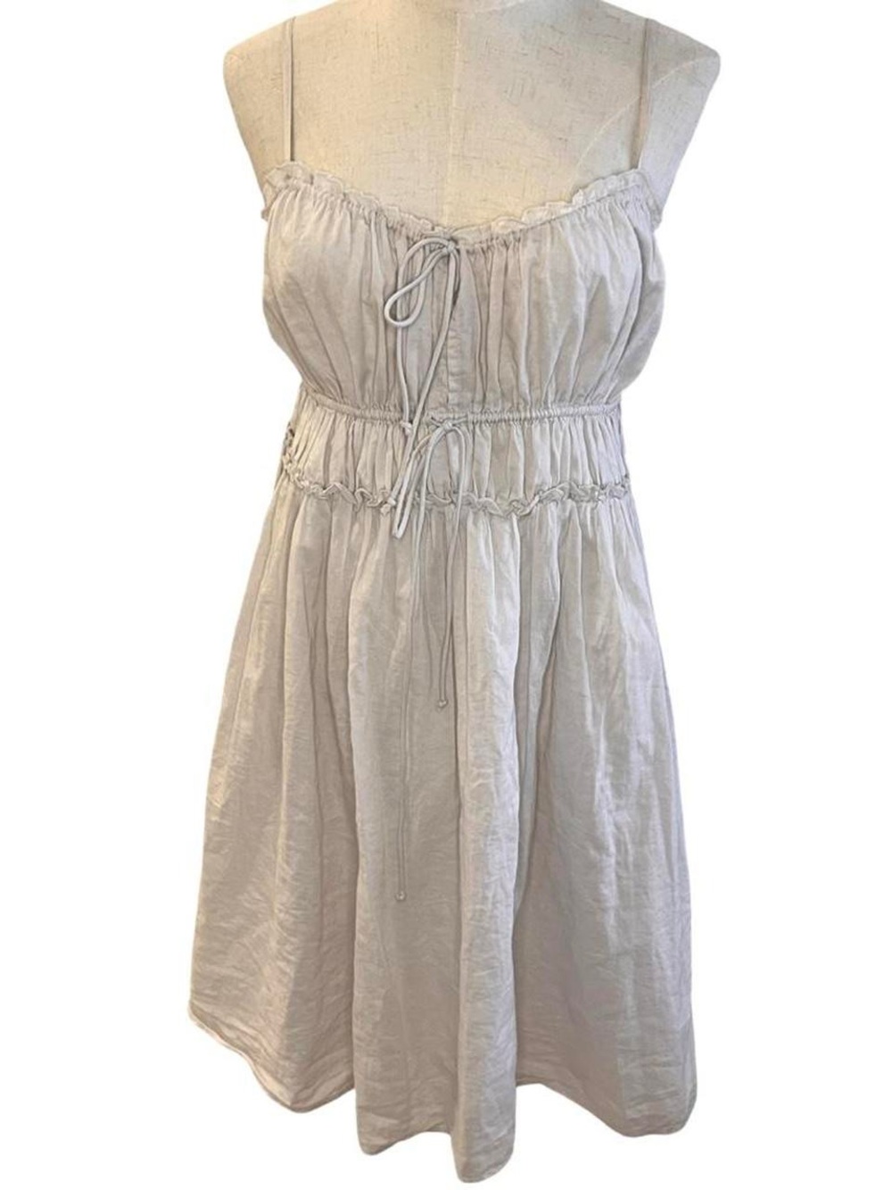 aerie Light Gray Spaghetti Strap Mini Dress